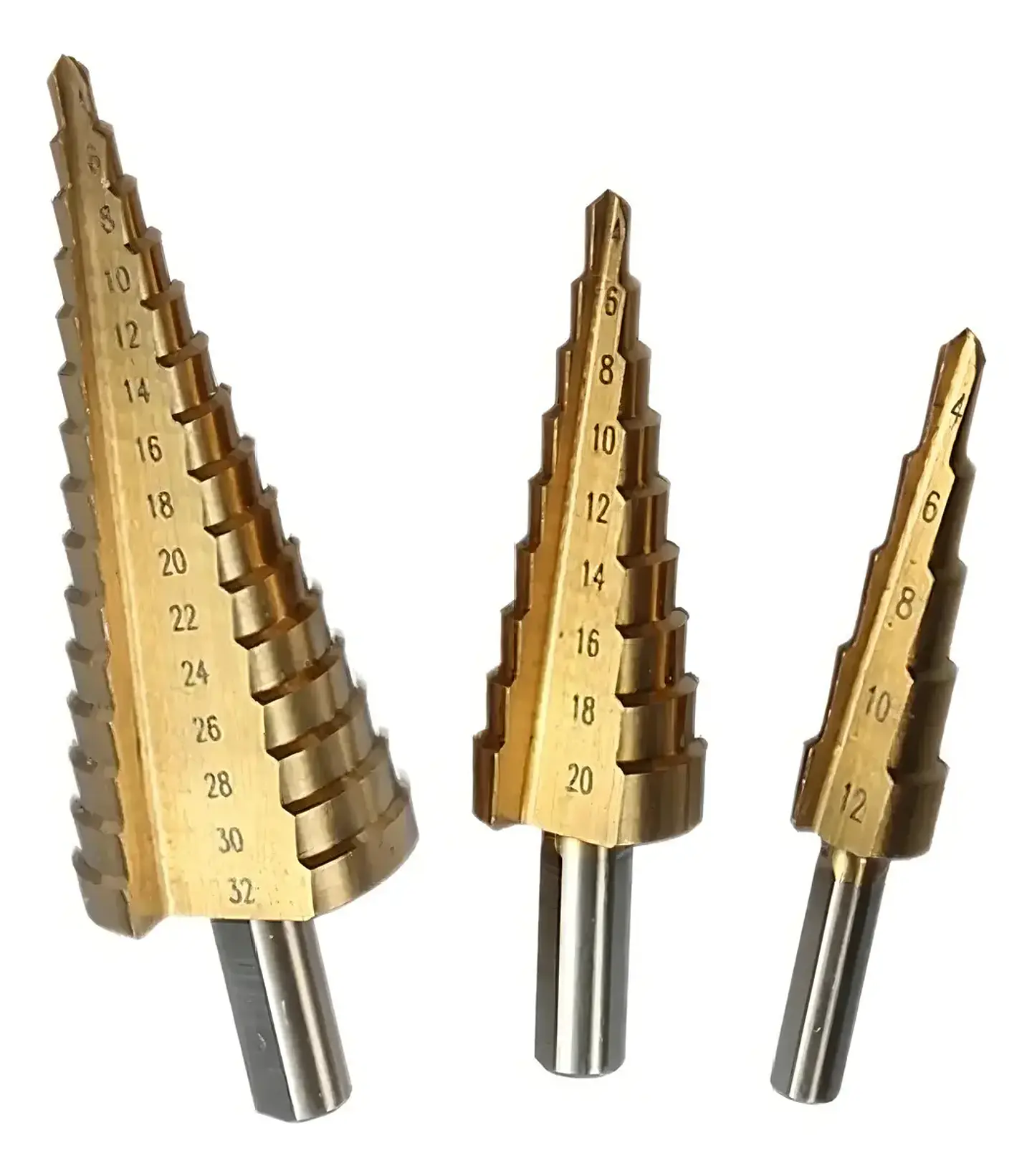 Set 3 Brocas Cónicas Escalonadas 4 a 32 mm para Metal 1