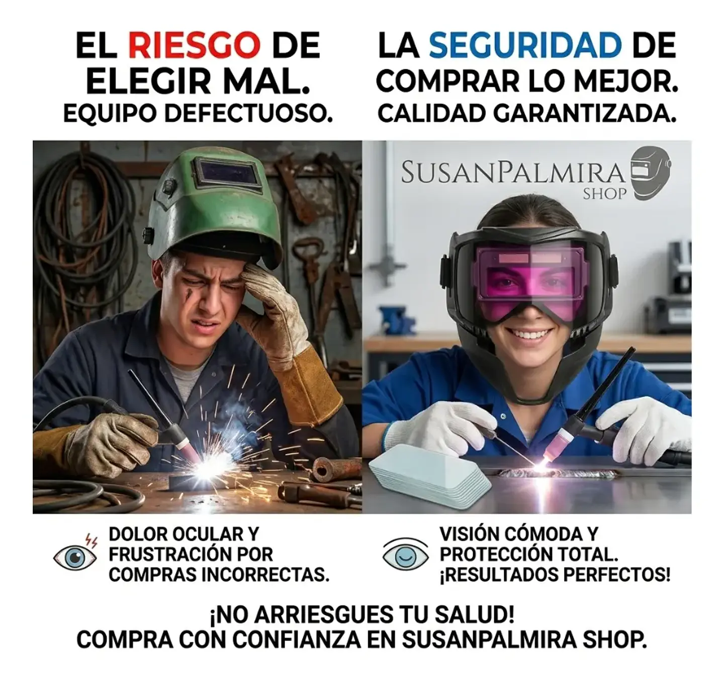 Máscara de Soldadura Automática de Oscurecimiento Rápido 3