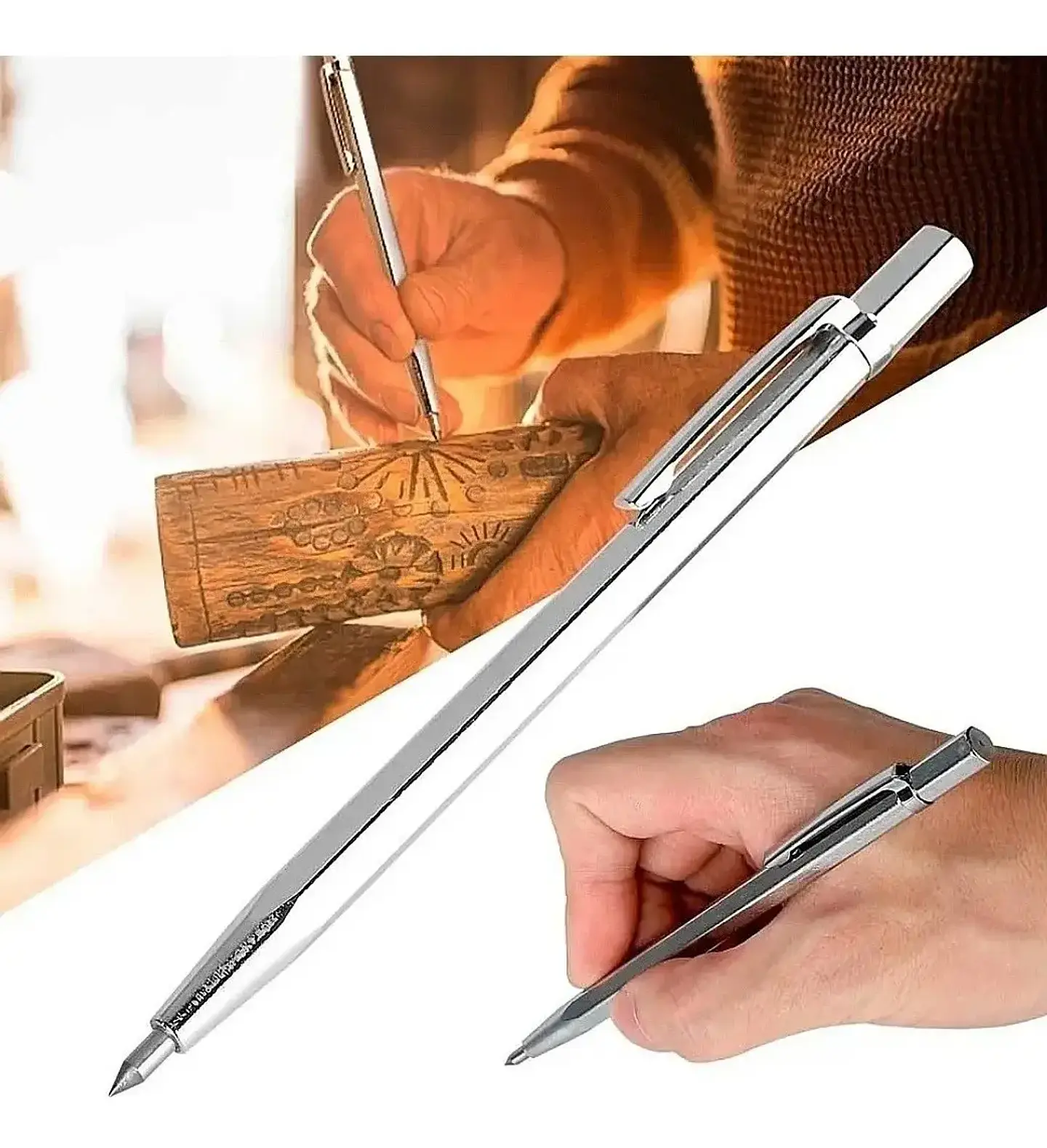 Marcador Tipo Lapicero de Acero para Metal Vidrio y Madera 3