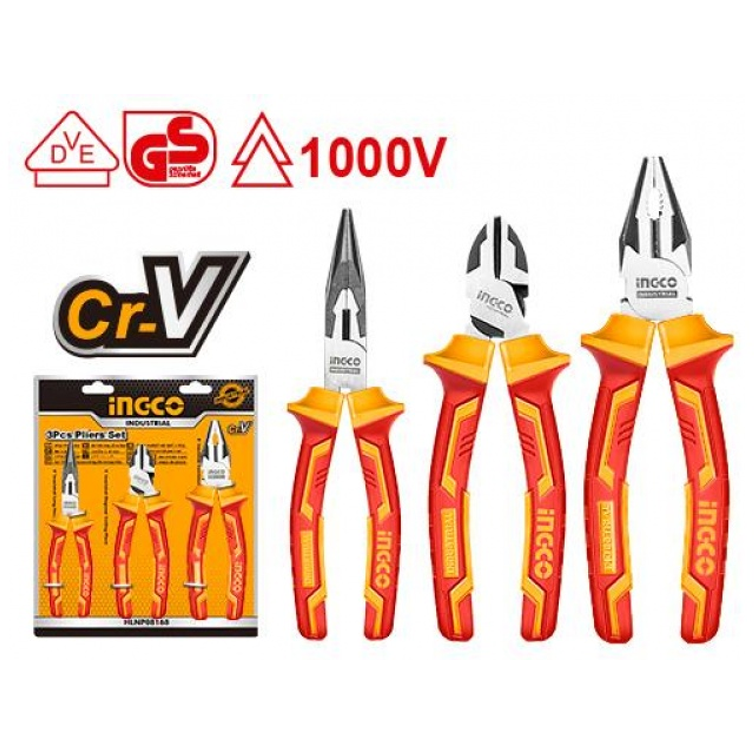 ALICATE AISLADO 1000V INDUSTRIAL INGCO JGO.3 PZAS 1