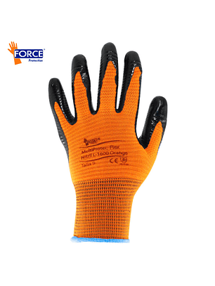GUANTE MULTIPROTEC-FLEX ORANGE L-1600 PALMA NITRILO
