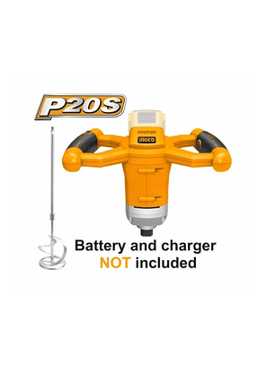 MEZCLADOR DE CEMENTO Y PINTURA INGCO INALAMBRICO 20V (Sin Batería ni Cargador) MXLI2001