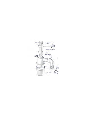 SIFON LAVAPLATO LOA SALIDA CURVA S/C ENTRADA 11/2 Y 11/4