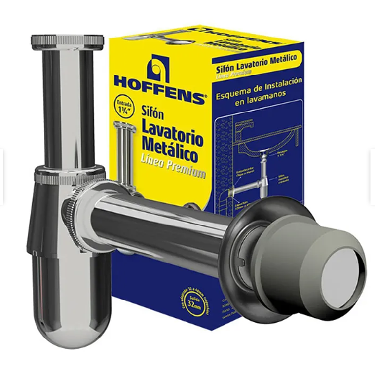Sifon Lavatorio Metalico Hoffens 1 1/4 Linea Premium 1