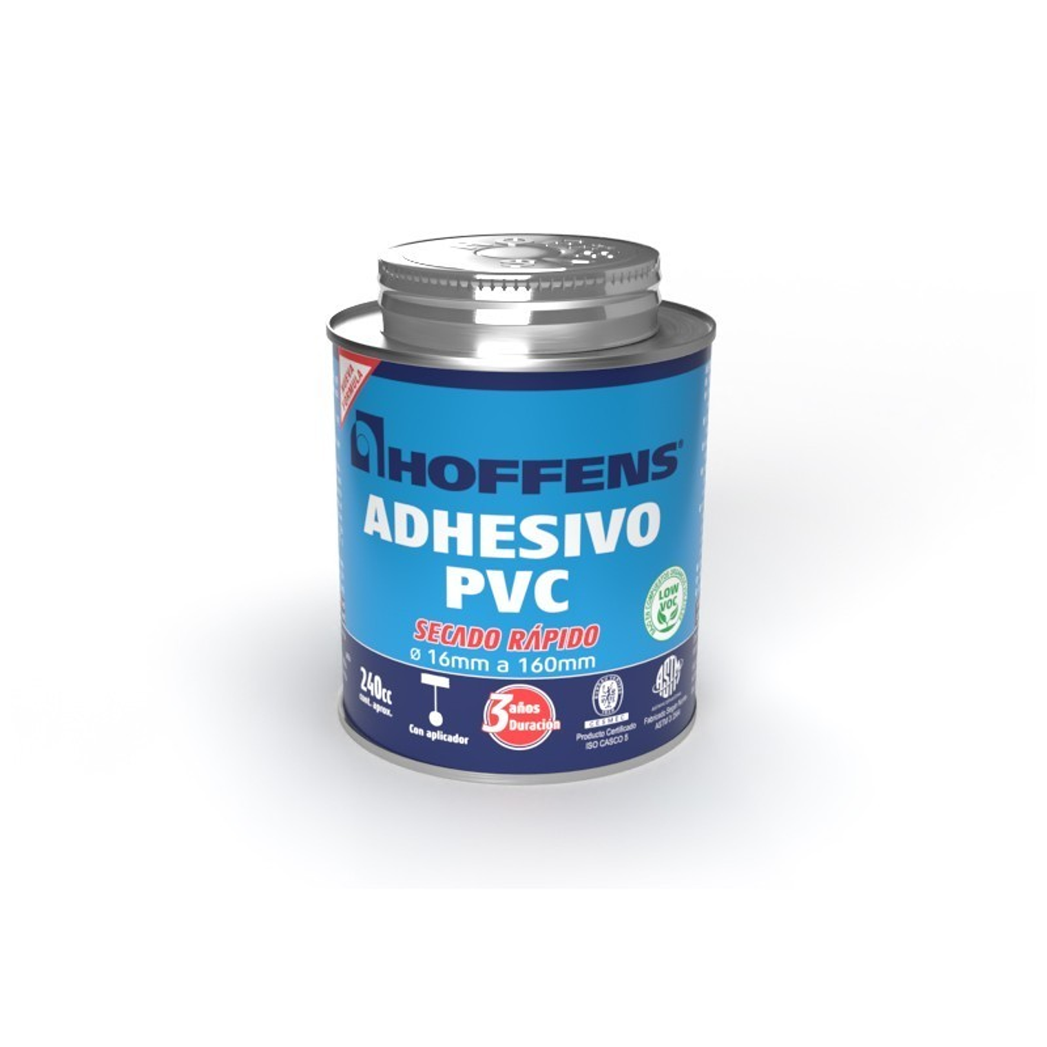 ADHESIVO PVC LATA SECADO RAPIDO 240 CC HOFFENS C/APLICADOR 1