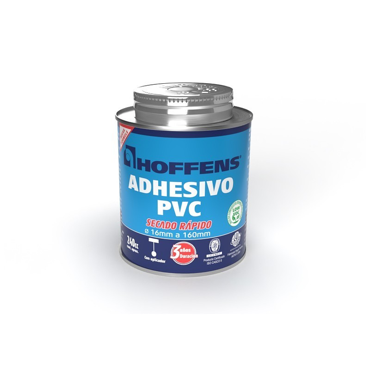 ADHESIVO PVC LATA SECADO RAPIDO 240 CC HOFFENS C/APLICADOR 1