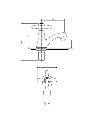 Llave Lavamanos Mossini Cruz Cromo STRETTO