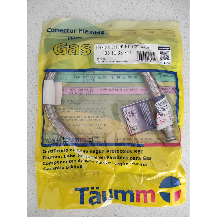 FLEXIBLE GAS HI-HI  1/2