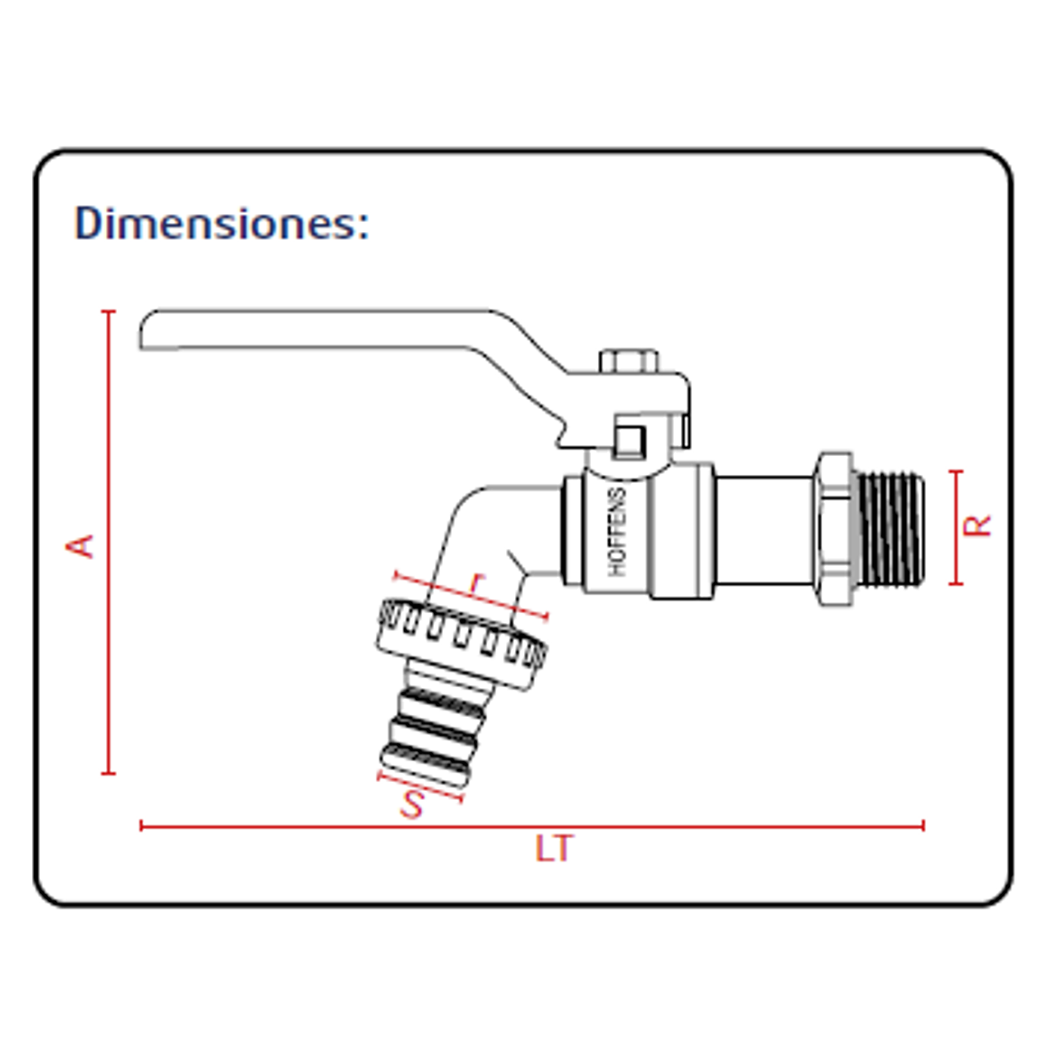 Llave de Bola Riego Jardín Lavadero ½” HOFFENS 2