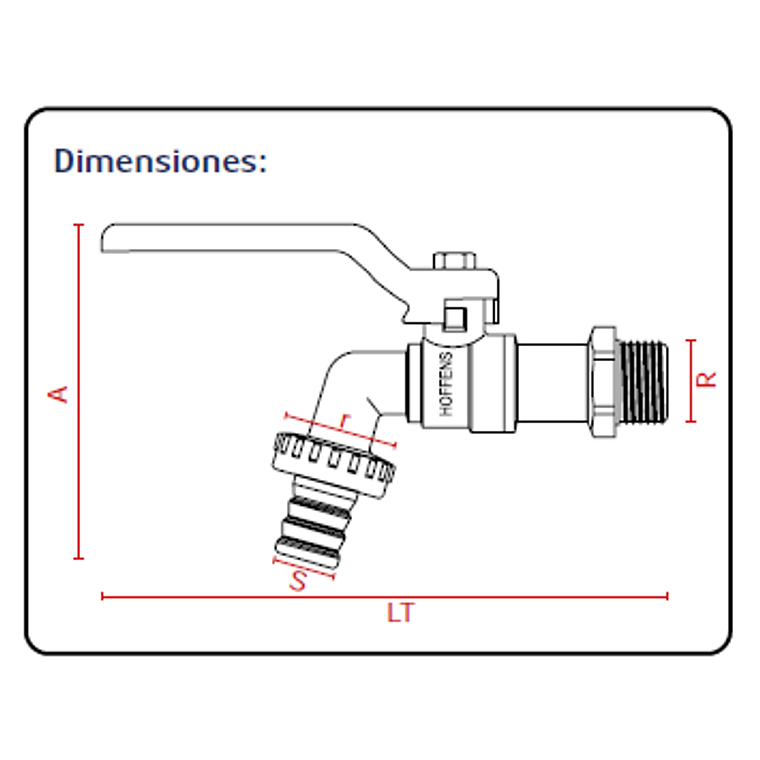 Llave de Bola Riego Jardín Lavadero ½” HOFFENS 2