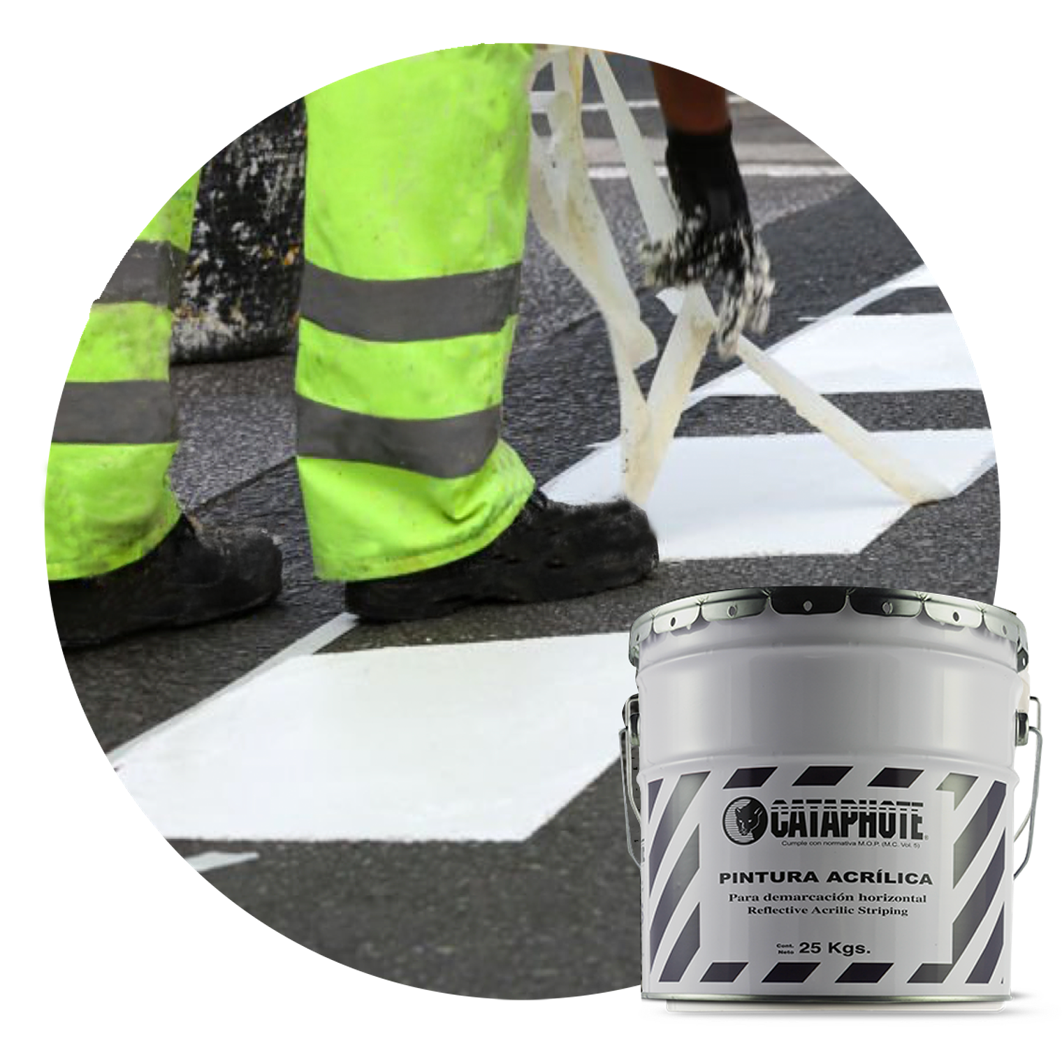 PINTURA ACRILICA CATAPHOTE B/S AMARILLA EN TINETA DE 25 KG 1