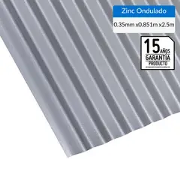 ZINC ACANALADO 0.35X85X2.5 MT. 400106 1