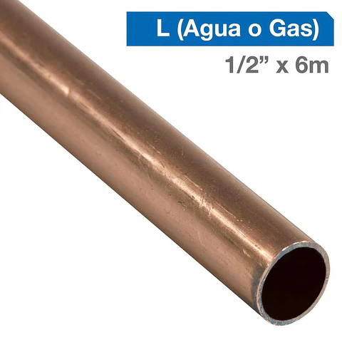 CAÑERIA COBRE 1/2" X 6 MT. L (GAS) TIRA 224997/1302515