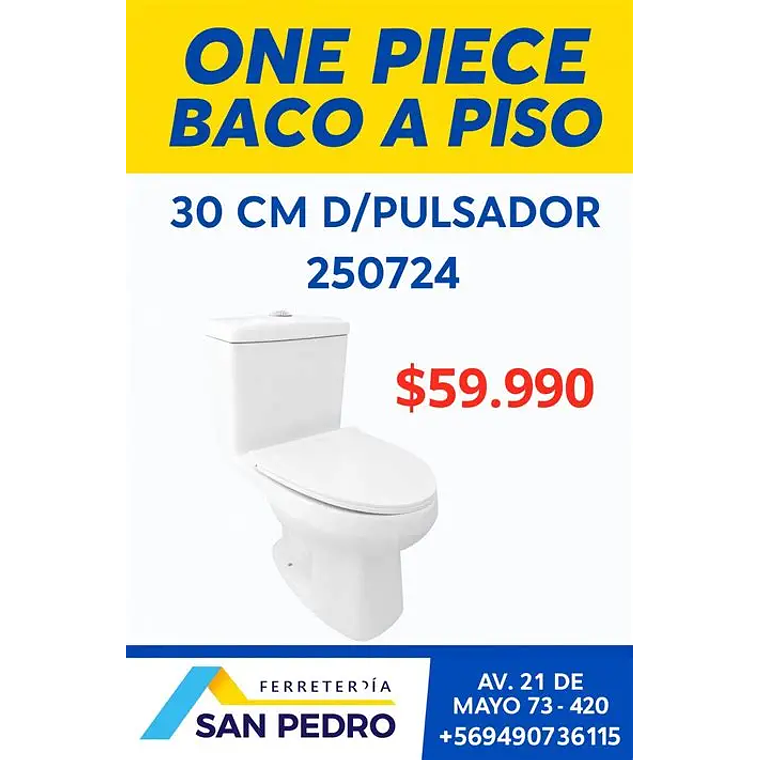 ONE PIECE D/PULSADOR A PISO 30CM BACO 250724 C/SELLO Y ANCLAJE 1