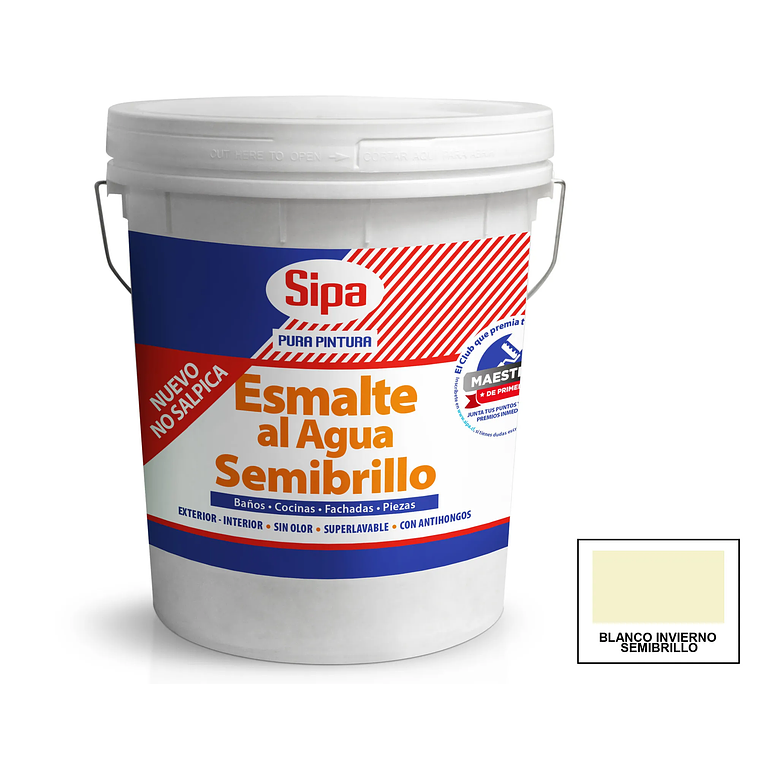 ESMALTE AL AGUA SEMIBRI. SIPA BLANCA TINETA (4GLN)41840530 1
