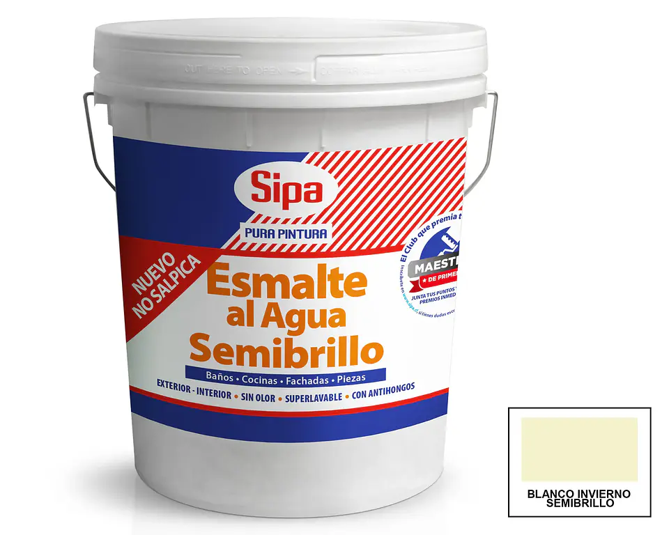 ESMALTE AL AGUA SEMIBRI. SIPA BLANCA TINETA (4GLN)41840530 1