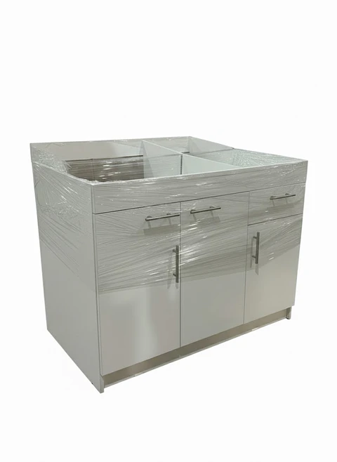 MUEBLE LAVAPLATO BLANCO 120 IZQ 90CM 3P/1C (iM120-SI90)