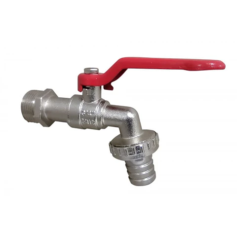 LLAVE BOLA JARDIN 1/2" MANILLA ROJA 070200325/070200322