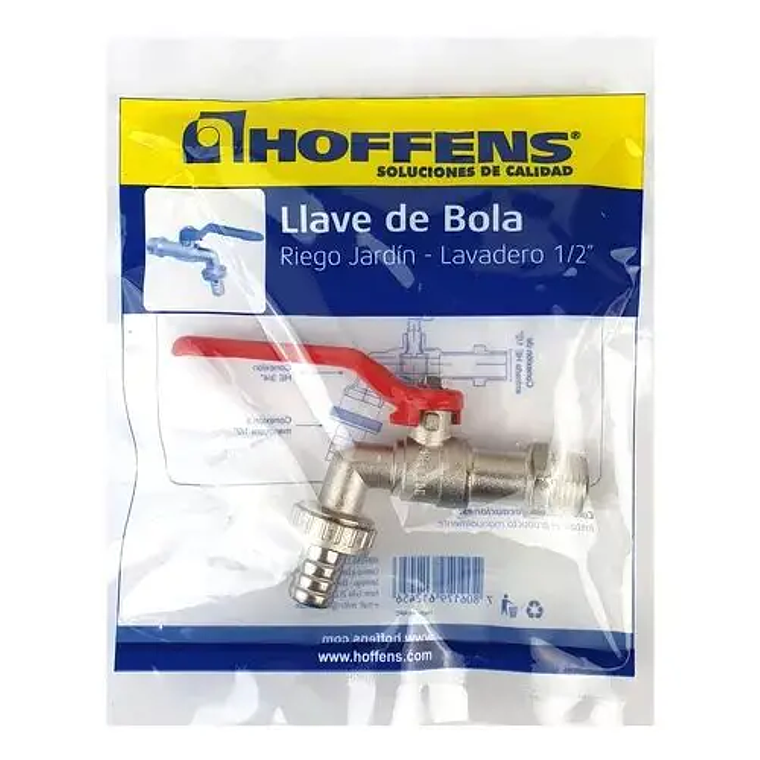 LLAVE BOLA JARDIN 1/2 HOFFENS MANILLA ROJA 61245 1
