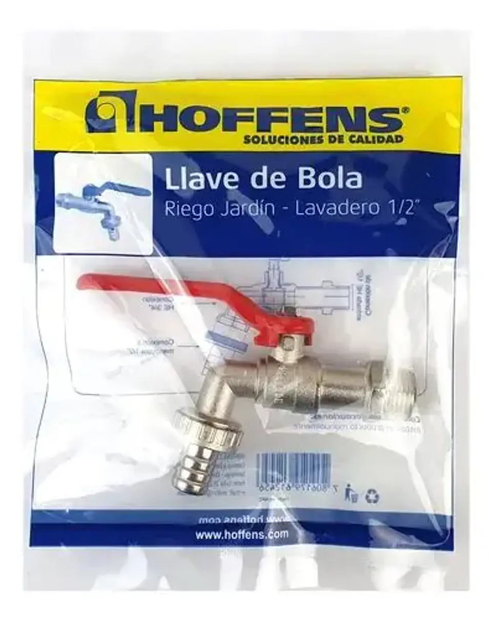 LLAVE BOLA JARDIN 1/2 HOFFENS MANILLA ROJA 61245 1
