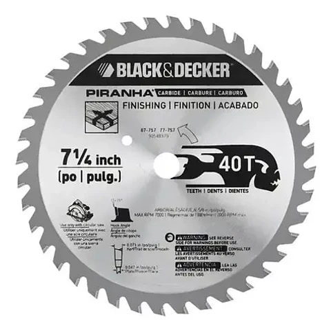 HOJA SIERRA CIRCULAR BLACK&DECKER 7.1/4" 40 D.77-757