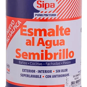 ESMALTE AL AGUA SIPA SEMIBR.BLANCO 1/4 GL 41840504