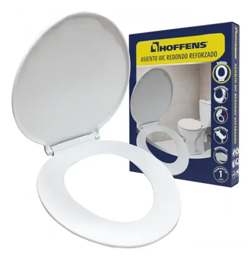 ASIENTO WC REDONDO REFORZADO BLANCO HOFFENS 62706 1