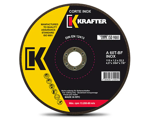 DISCO CORTE ACERO INOX KRAFTER 7" 3.0MM