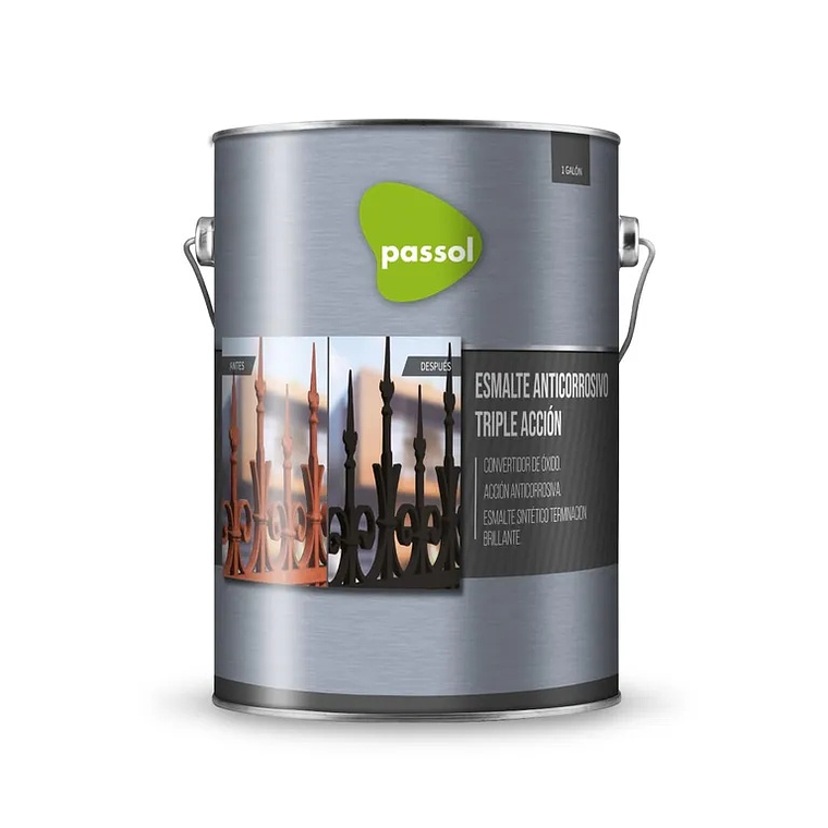ESMALTE ANTIC. TRIPLE ACCION NEGROO 1/4 GL PASSOL 101323002 1