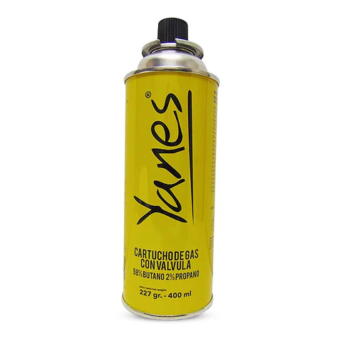 GAS BUTANO YANES C/VALVULA 227GR/400GR.572750/9500133/B-GAS-227