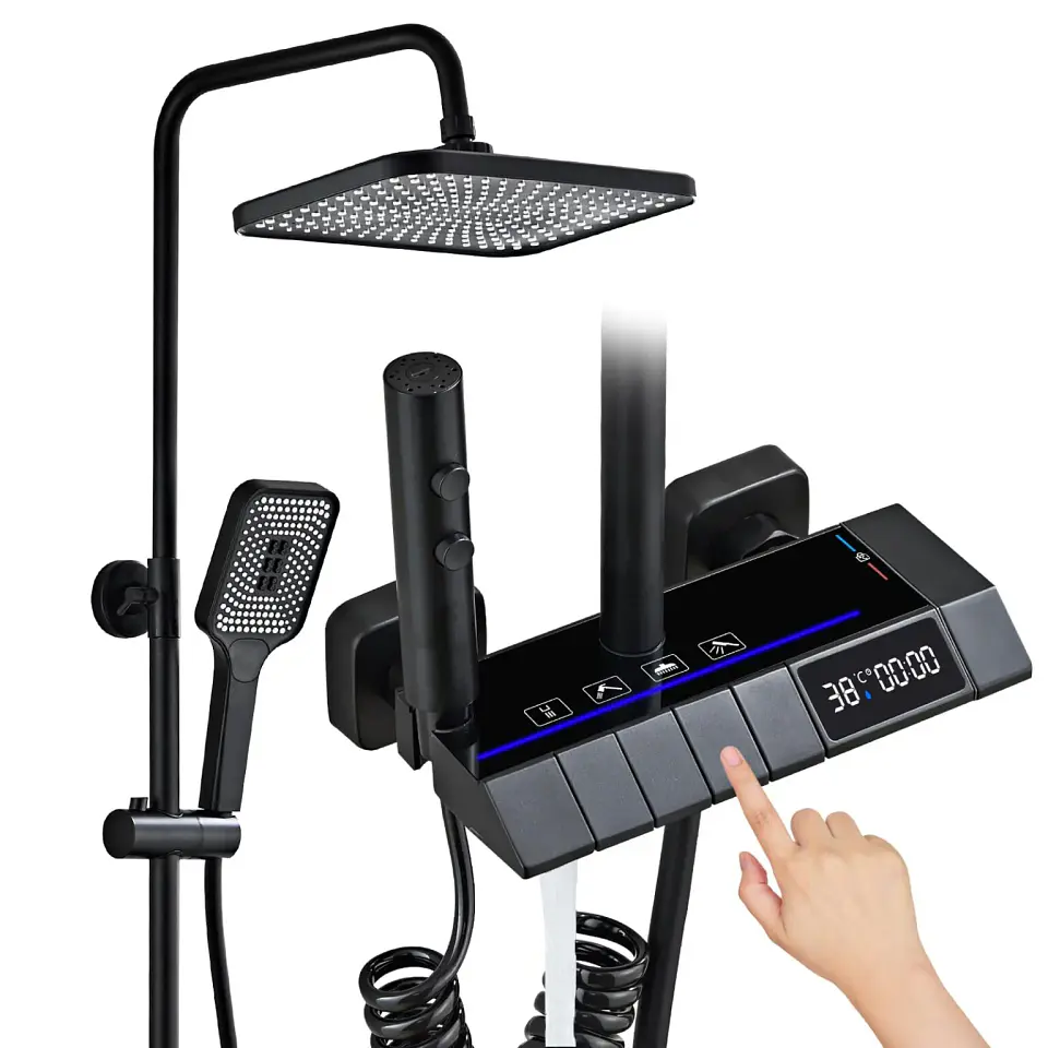COLUMNA DUCHA CON TECLADO TAUMM - GUN METAL 20801004 1