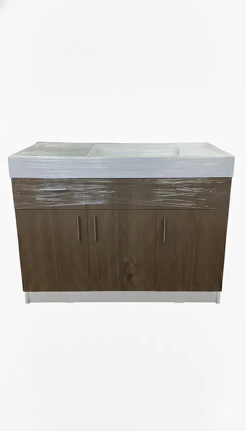 MUEBLE LAVAPLATO CAFE 120 IZQ 90CM 3P/1C (iM120-SI90)