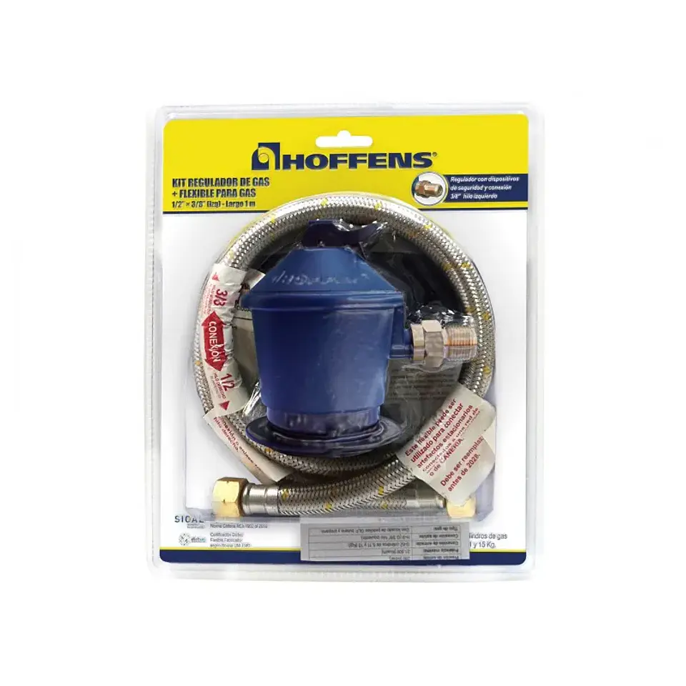REGULADOR GAS HOFFENSS 15KG C/FLEXIBLE 62653 1