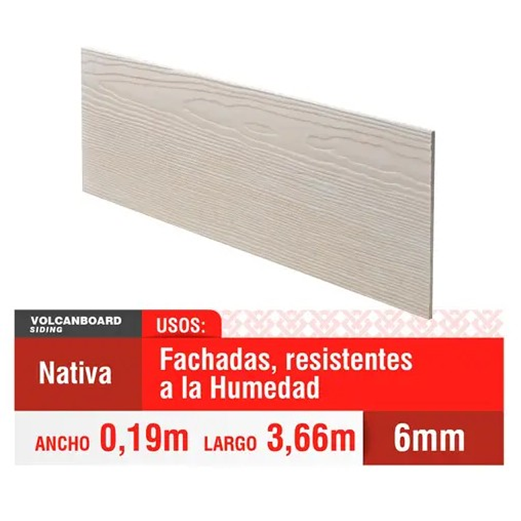 SIDING FIBROCEMENTO 6 MM. 19 X 3.66 MT.  (300) 1