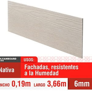 SIDING FIBROCEMENTO 6 MM. 19 X 3.66 MT.  (300)