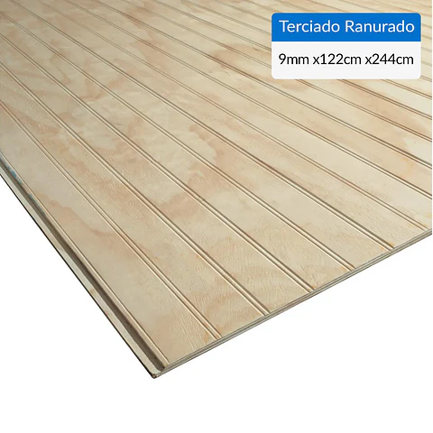 TERCIADO COLONIAL RANURADO 9 MM.2" 1.22X2.44 (108) 047726