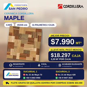 CORDILLERA 45X45 MAPLE (2,29-11)