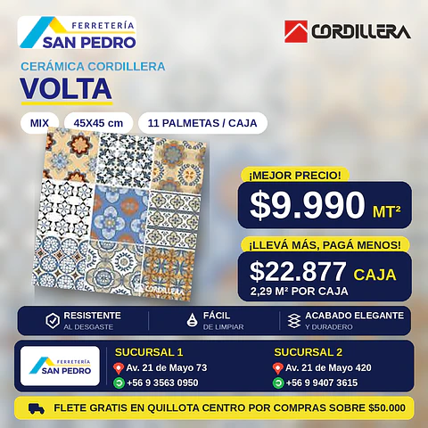 CORDILLERA 45X45 VOLTA (2.29-11) IVLTACP14KX