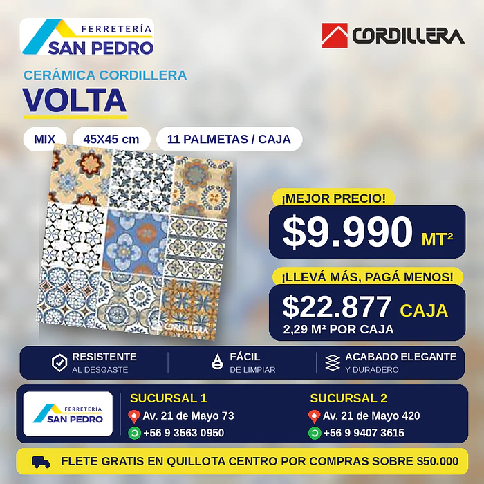 Oferta Cerámica Cordillera Volta 45x45 outlet