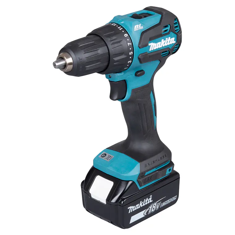 TALADRO PERCUTOR MAKITA 13MM 18V+BAT3AH+CARG+BL DHP490RFX 1