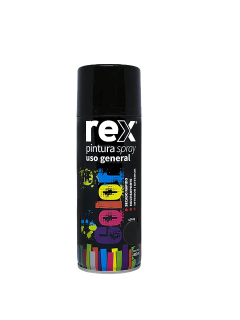 SPRAY REX NEGRO BRILLANTE 400 ML.60014