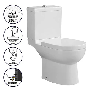 WC+ESTANQUE PARIS C/PULSADOR A MURO 30CM 217431