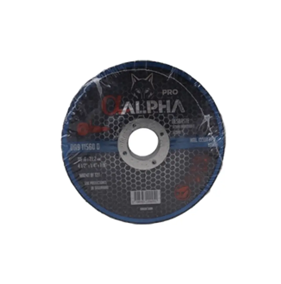 DISCO DESBASTE ACERO INOX. ALPHA 4.1/2