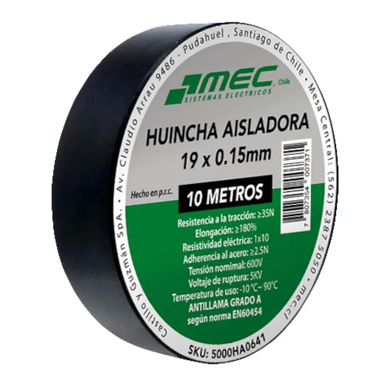 HUINCHA AISLADORA MEC NEGRO 19MM.X10MT. 5000HA0641 1