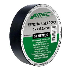 HUINCHA AISLADORA MEC NEGRO 19MM.X10MT. 5000HA0641
