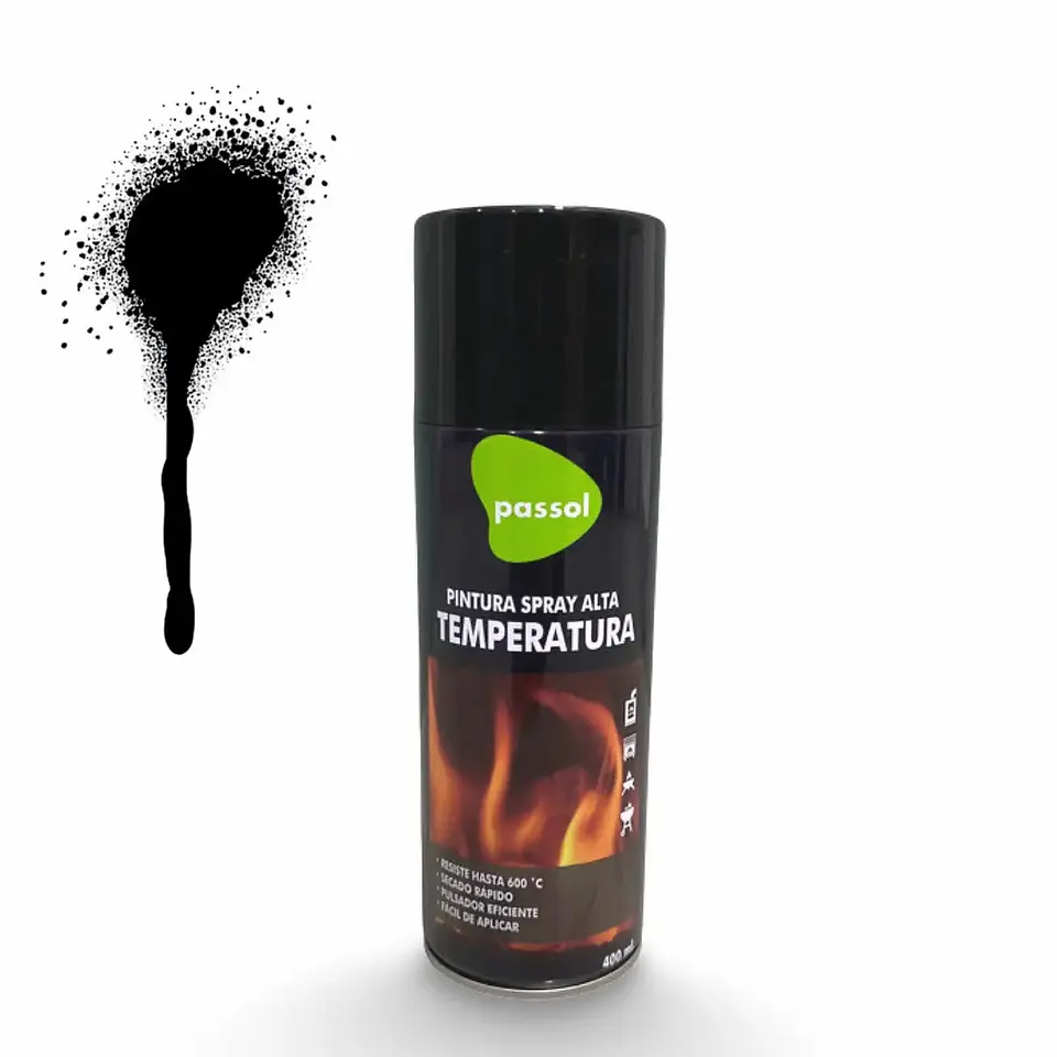SPRAY PASSOL ALTA TEMPERATURA NEGRO 400 ML. 1