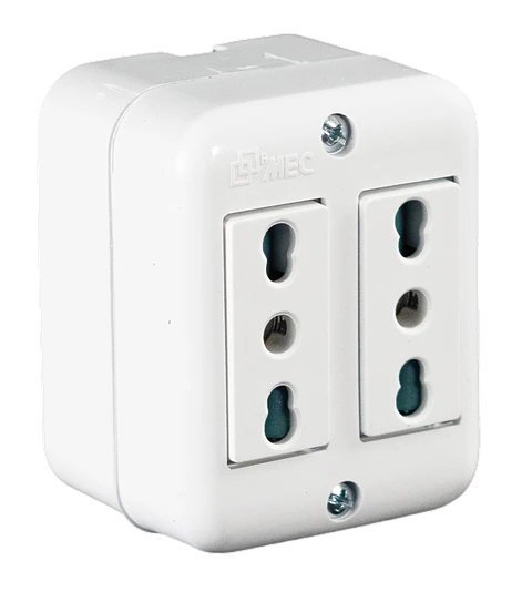 0200TA0546 ENCHUFE MEC S/P DOBLE 10/16 A.BLANCO