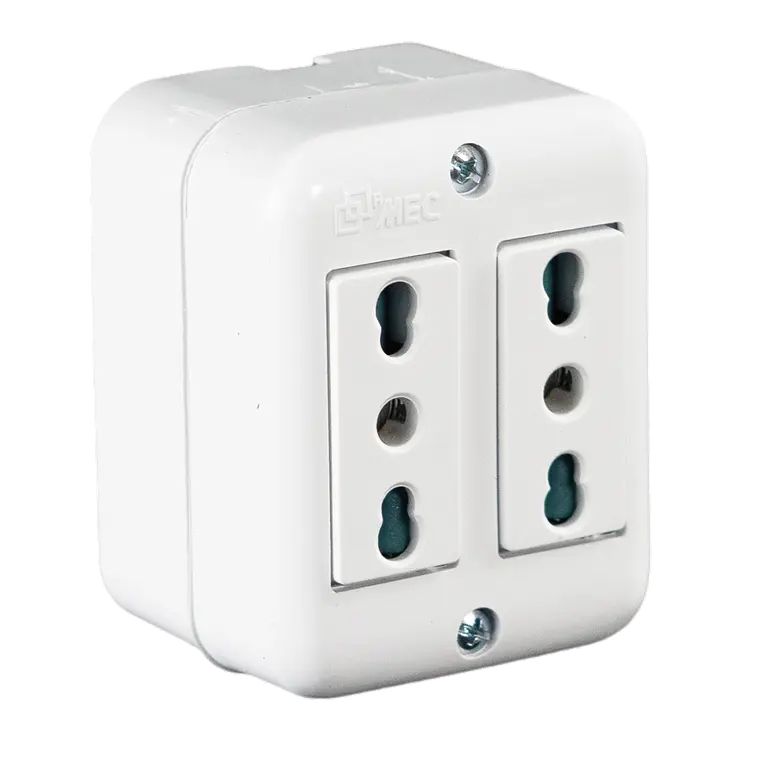 0200TA0546 ENCHUFE MEC S/P DOBLE 10/16 A.BLANCO 1