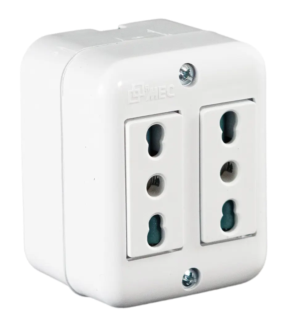 0200TA0546 ENCHUFE MEC S/P DOBLE 10/16 A.BLANCO 1