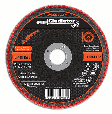 DISCO LIJA FLAP GLADIATOR 4.1/2" N.80 DFA811580/049990